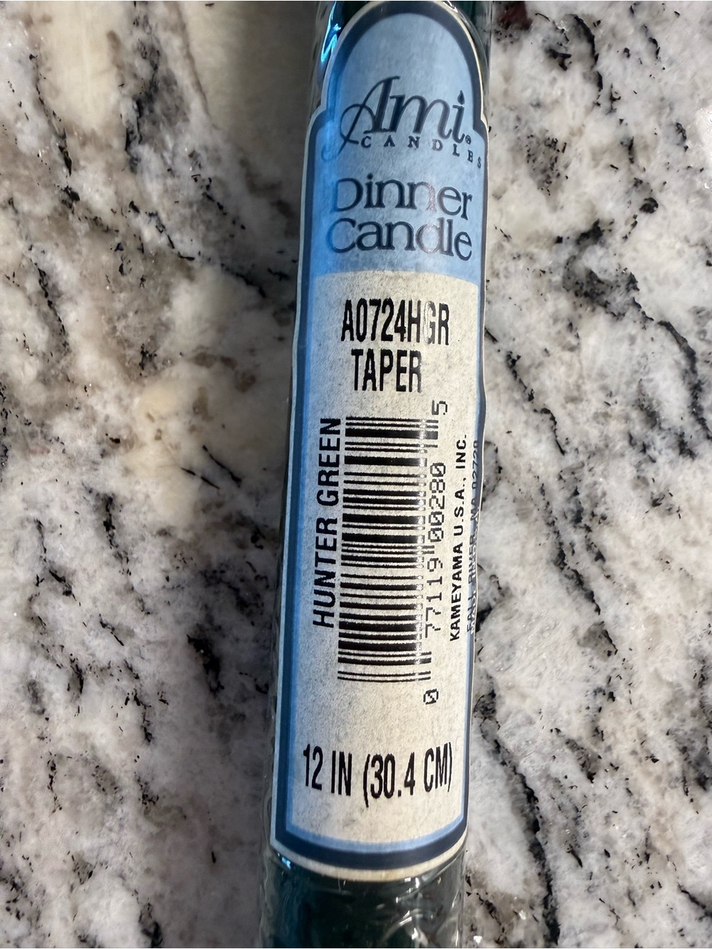 Vintage Unopened Ami Hunter Green Dinner 10” Taper Candles - Qty. 18 - Picture 2 of 2